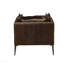Fauteuil en cuir fleur vieilli chocolat