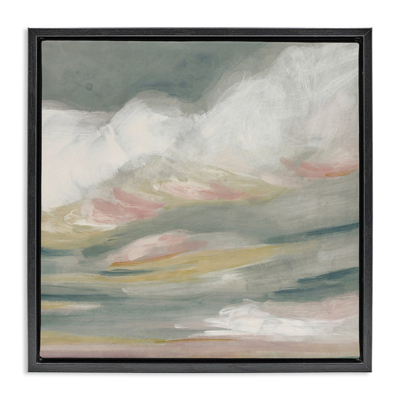 «Storm Clouds Abstraction Floater», art mural sur toile par June Erica Vess, Cadre flottant noir de jais