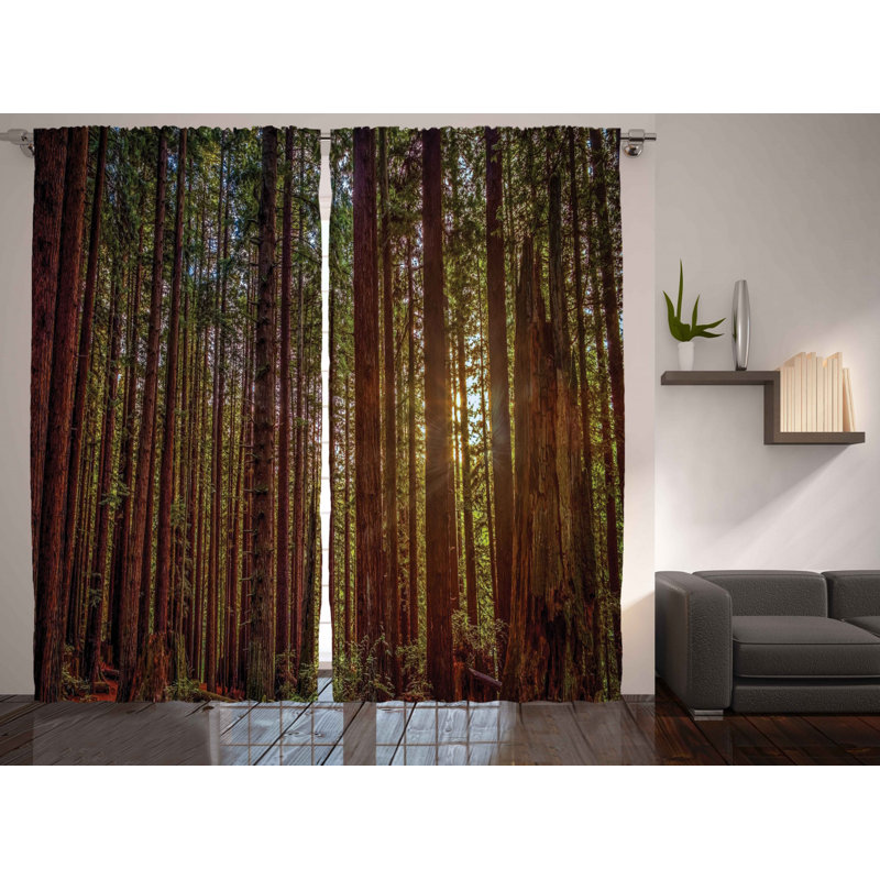 Forest Semi-Sheer Rod Pocket Curtain Panels, 54" x 90"
