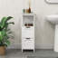 Armoire de salle de bain avec 2 tiroirs et 1 tablette de rangement, armoire de rangement autoportante en bois, rangement pour salle de bain