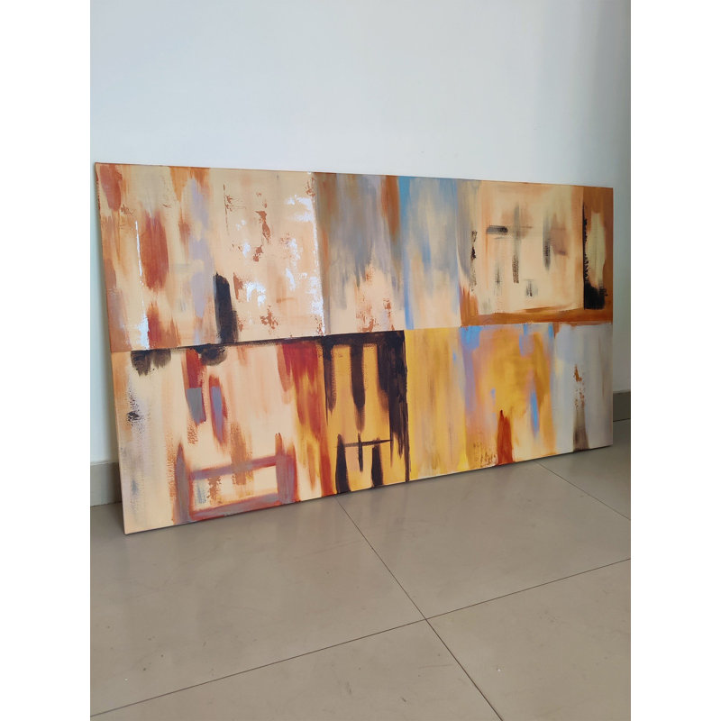 Art mural acrylique non résolu «Uncharted», peinture sur toile par Kapil Vadhera, décor abstrait contemporain