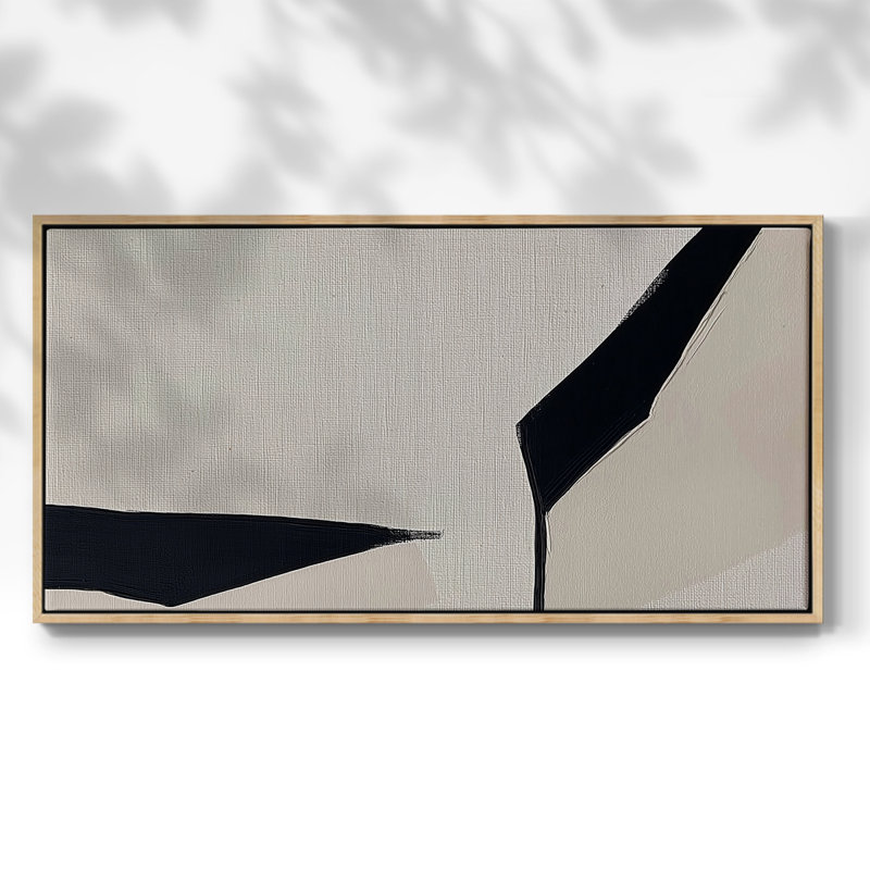 Abstrait, série DC DCXXI, toile tendue avec châssis, prêt à accrocher, H 17 po x l 41 po, Naturel
