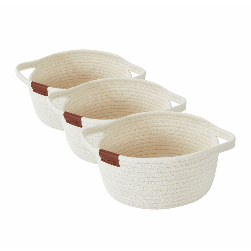 Paniers en corde de coton, Blanc