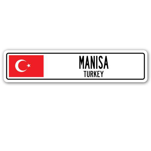 Panneau de signalisation en aluminium Manisa, Turquie, H 7 po x l 30 po x P 1 po