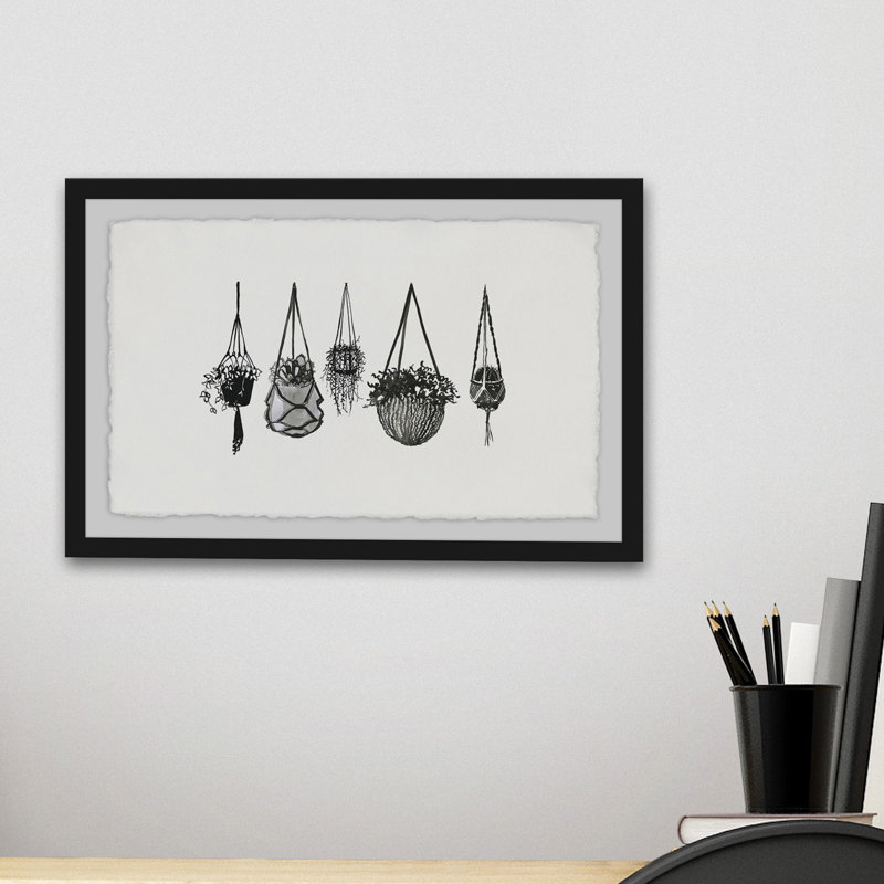 Hanging Plants II 1 Piece Single Picture Frame Painting, 41cm H x 61cm W x 4cm D