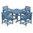 5-Piece Outdoor HDPE Dining Set, Patio Table With 4 Wide Armrest Chairs, All-Weather Garden Dining Furniture In Navy-126040352