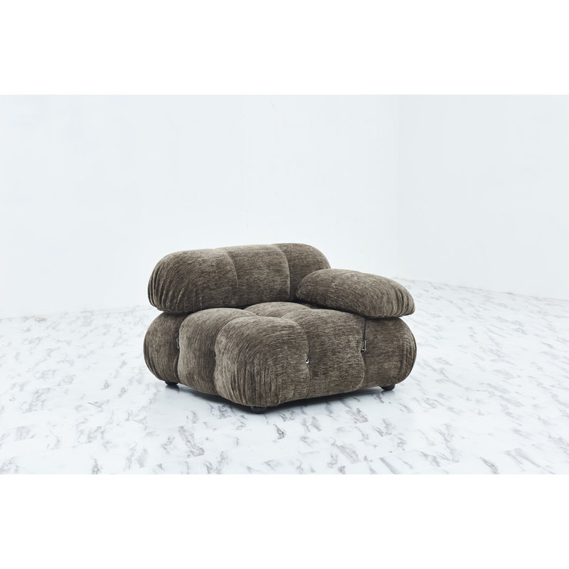 Fauteuil large de 38 po Waino, Polyester à 100 % de couleur brune