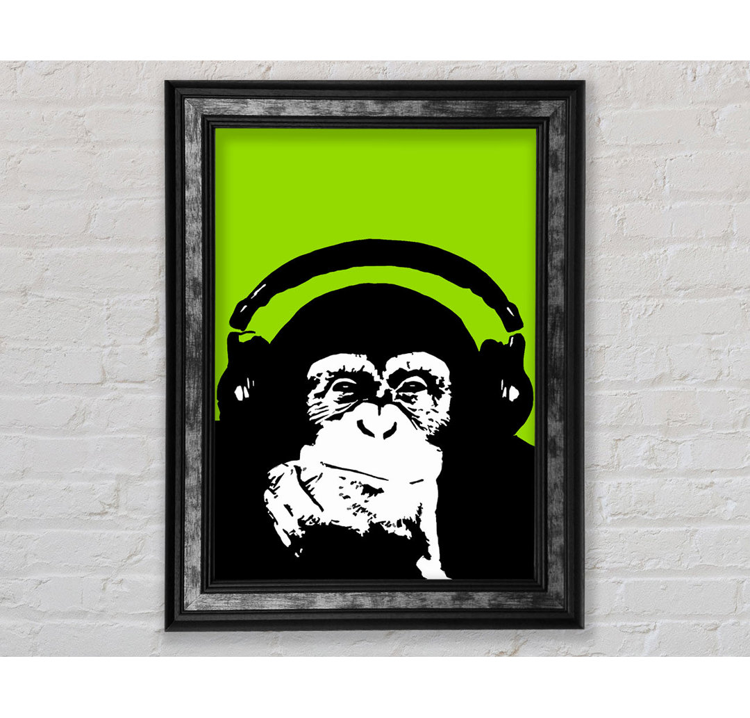 Monkey Dj Gerahmter Druck Wandkunst