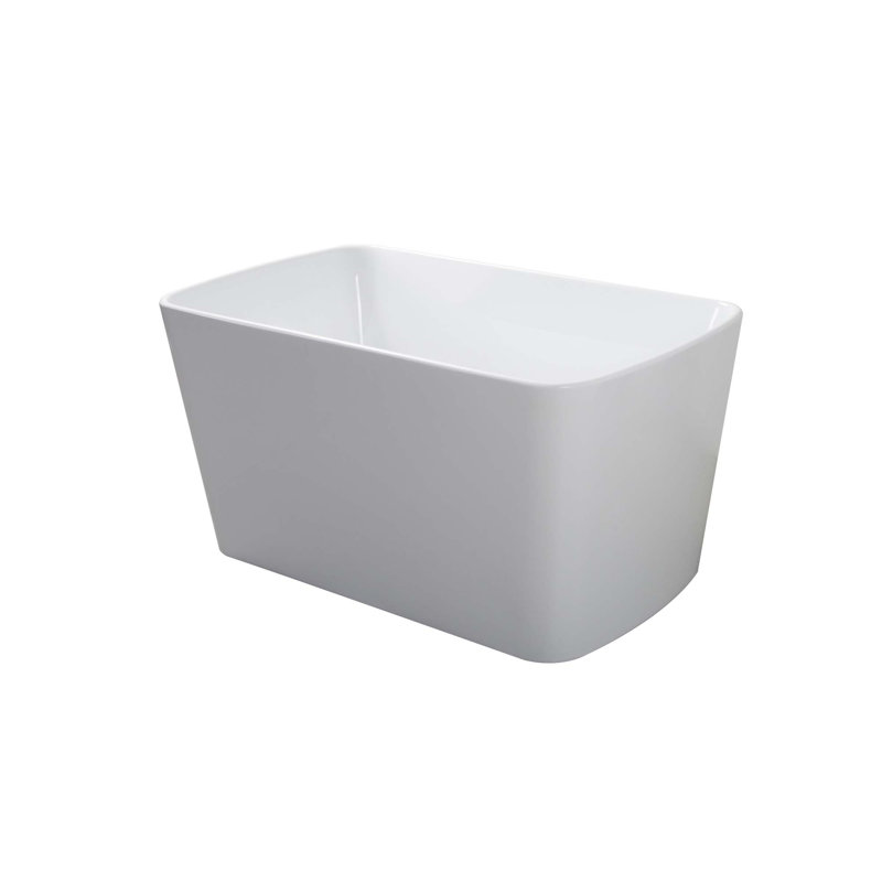Baignoire de trempage autoportante rectangulaire en acrylique de 49 po de conception autoportante avec trop-plein et drain chromés