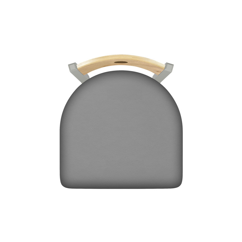Tabouret pivotant Voltaire, 25, Nickel anodisé, Siège CanterFolkstone gris / dossier NaturalMaple