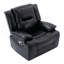 Fauteuil inclinable manuel et pivotant à 360 ° avec bande lumineuse à DEL pour salon, chambre à coucher, noir-1256314491