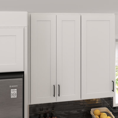 Meuble de cuisine mural, à monter soi-même, 30,5 cm (P) x 61 cm (L) x 106,5 cm (H), blanc