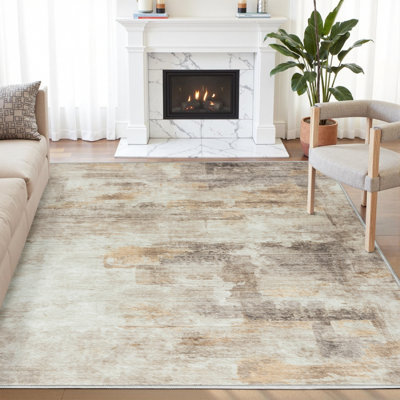 Tapis abstrait lavable à la machine avec envers antidérapant Amott