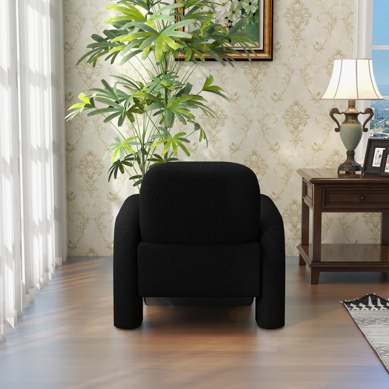 Fauteuil rembourré, Laine noire