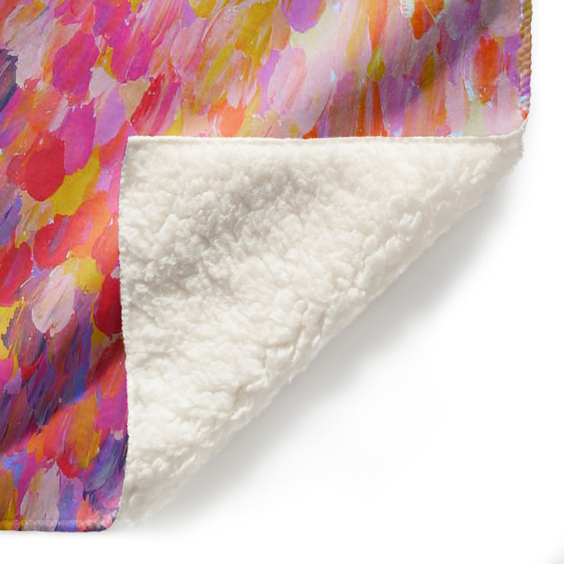 Couverture sherpa doux rose splash out, l 51 po x L 60 po