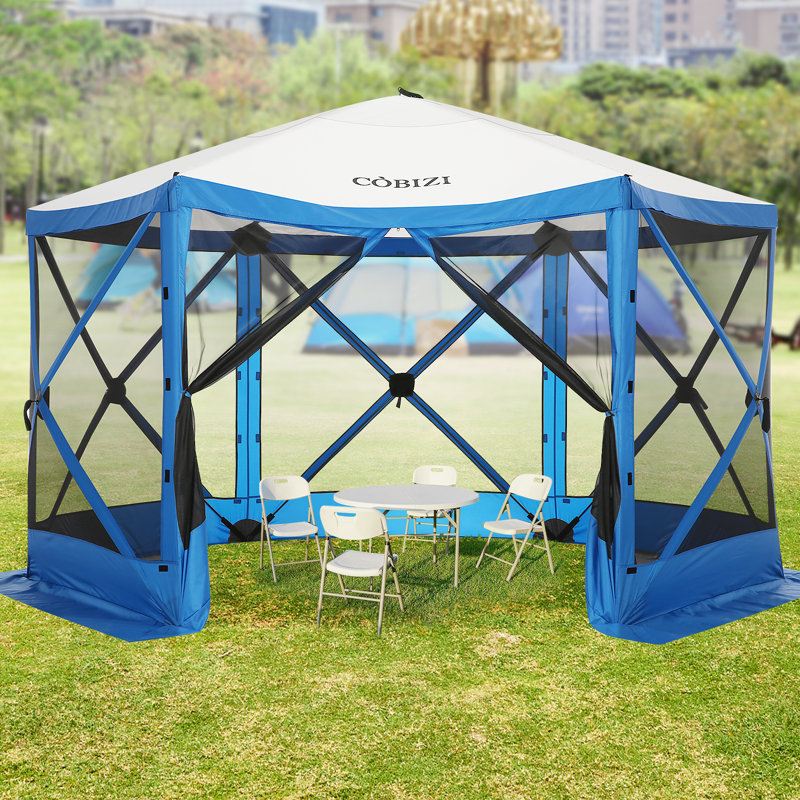 Tente abri de jardin 12 po x 12 pi avec abri escamotable, Bleu