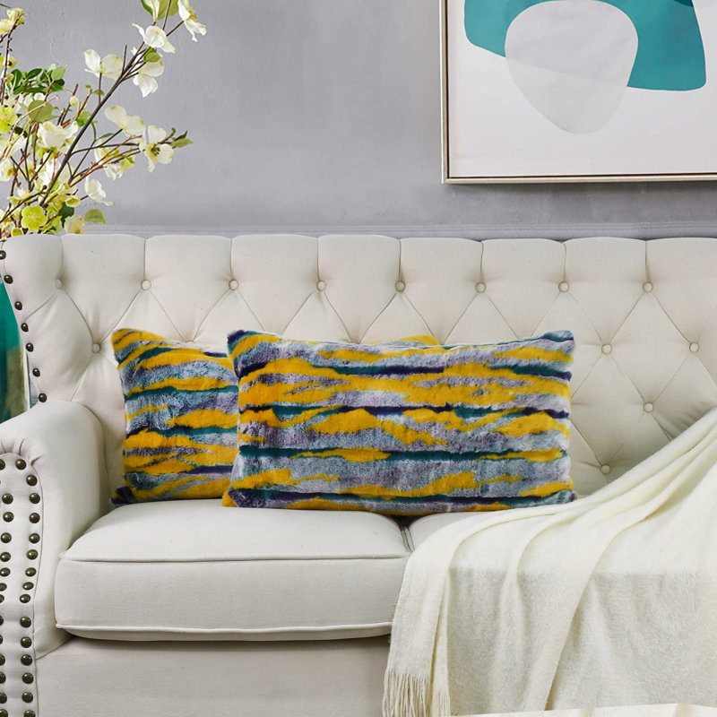 Abstract Backrest Cushion Cover, Teal