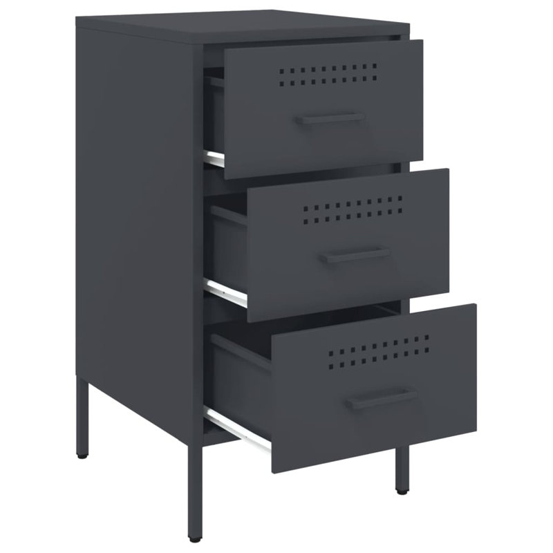 Bedside Cabinets 2 pcs 36x39x68 cm Steel, Anthracite