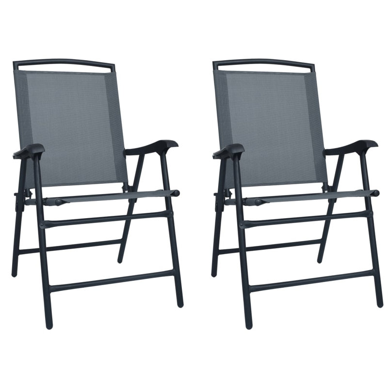 Brasfield Patio Folding Chair Folding Chair Set, Grey