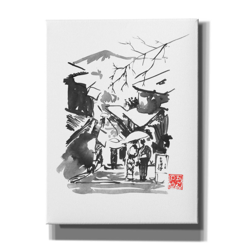 «Fuji San In Snow» par Pechane, art mural sur toile, H 16 po x l 12 po x P 0,75 po