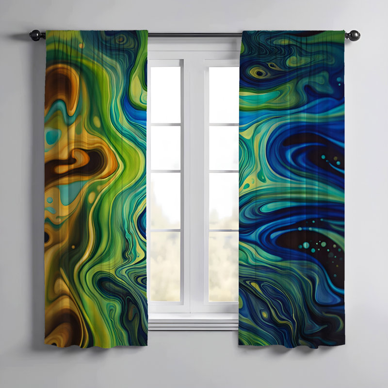 Paire de rideaux semi-transparents en polyester Seemonsh, L 40 po x L 82 po