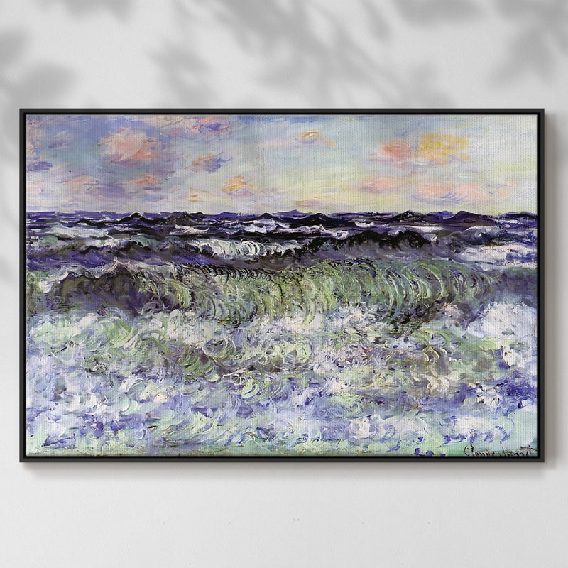 Étude de la mer, 1881, Toile avec cadre flottant noir, H 17 po x l 25 po x P 2 po