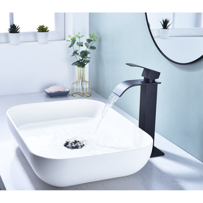 Robinet de salle de bain à cascade, robinet de meuble-lavabo à poignée simple