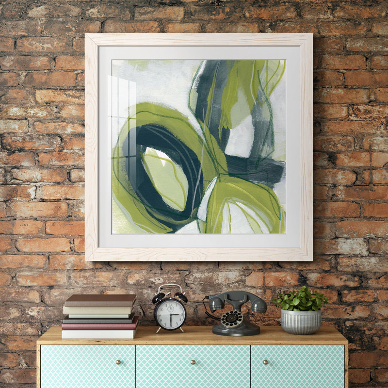 Impression encadrée Verdigris Motion I-Premium - prête à être accrochée, Cadre blanc, H 17 po x l 17 po x P 1 po