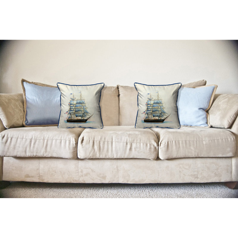 Coastal Outdoor Throw Pillow, 18 x 18 cm