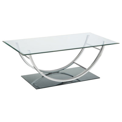 Rectangular U-Shaped Glass Top Coffee Table
