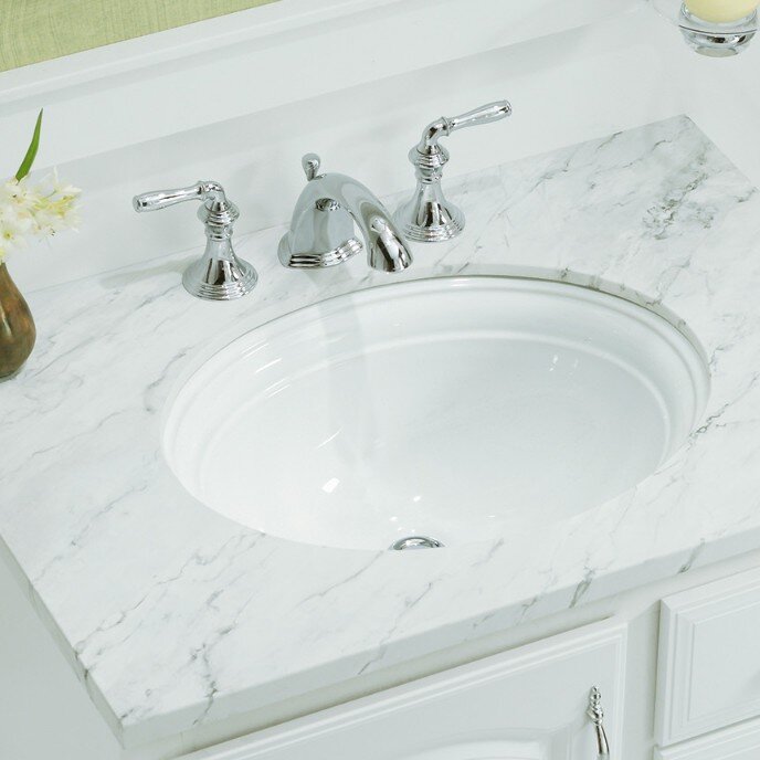 Devonshire® Ceramic Oval Undermount Bathroom Sink with Overflow