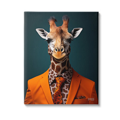 Girafe en costume formel, art mural par Rb