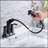 Bathroom Faucet With Pull Out Sprayer, 2 Handle 4 Inch Faucet Utility Sink Faucet, Matte Black-119318151