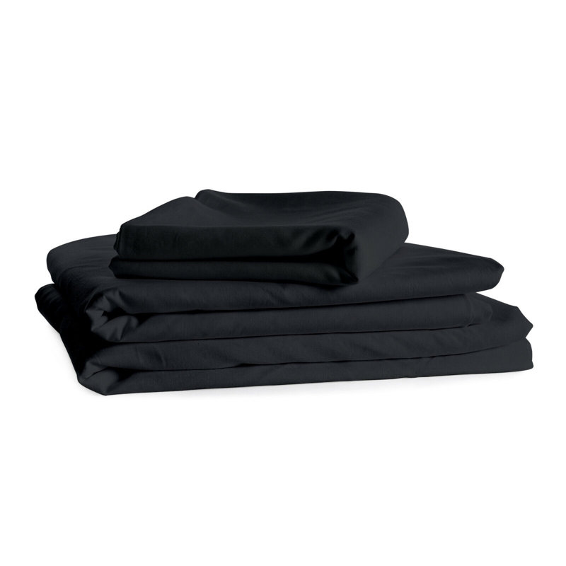 4 Piece King Size Bed Sheets, Black