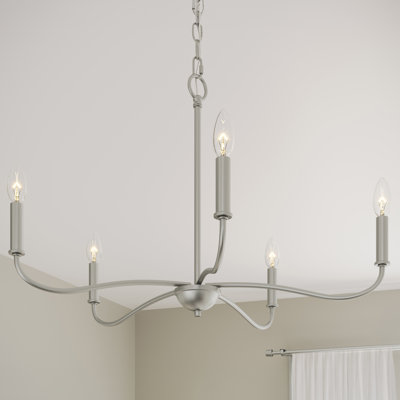 Lustre 5 lumières en nickel brossé Ilia