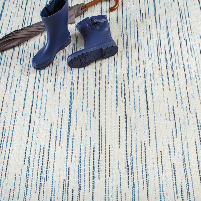 Tapis bleu lavable Elwood, Rectangle 6 pi x 9 pi