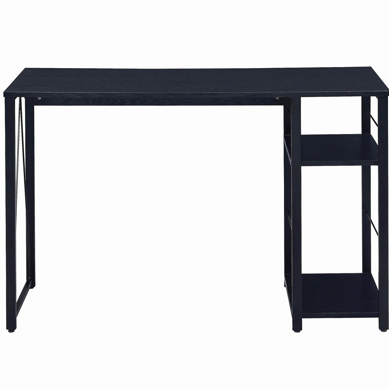 Bureau d'écriture rectangulaire noir à deux couches