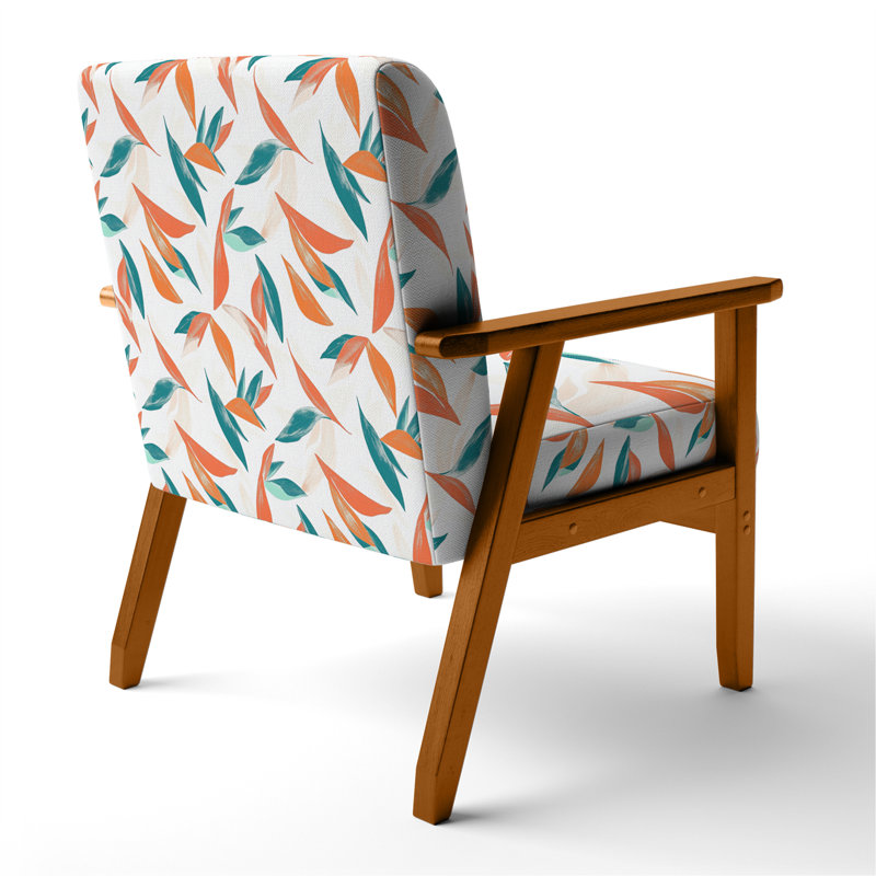 Chaise d'appoint Coastal - Fauteuil Paradise Petal, Accoudoirs carrés bruns