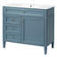 Meuble-lavabo moderne de 36 po avec lavabo en céramique, 3 tiroirs et 1 armoire de rangement, tablette réglable, organisateur de porte d'armoire, glissières de tiroir en métal lisse, poignée texturée exquise à pieds romains
