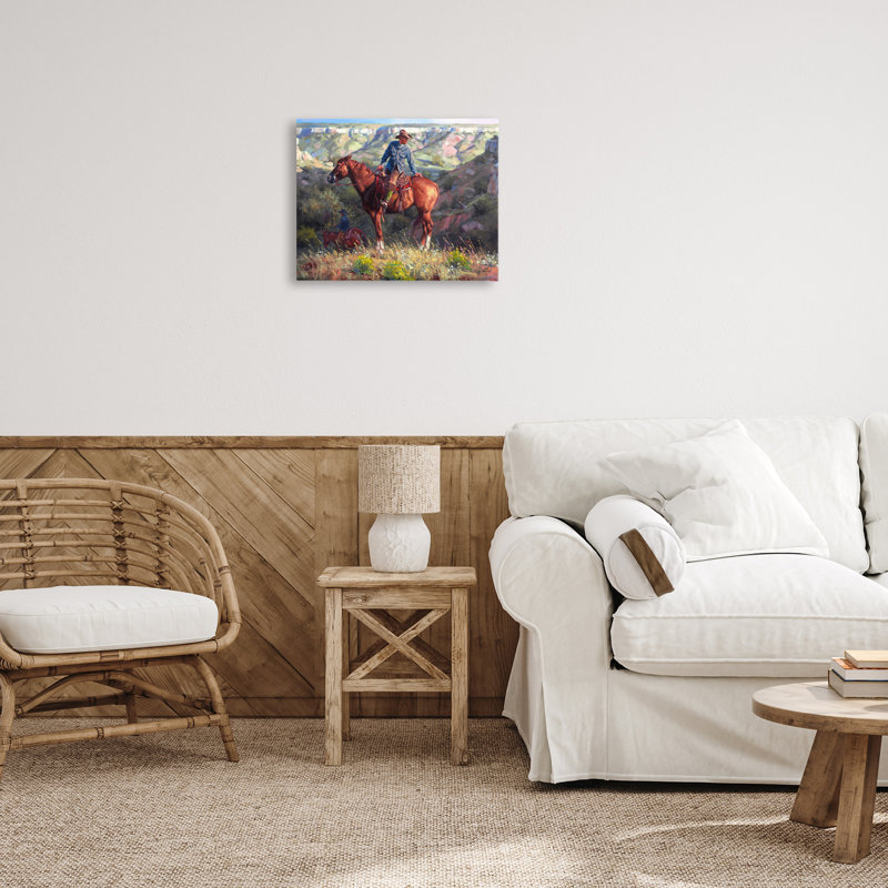 Art mural sur toile Cowboy par Rustic Cliff, conception par Jack Sorenson, H 16 po x l 20 po