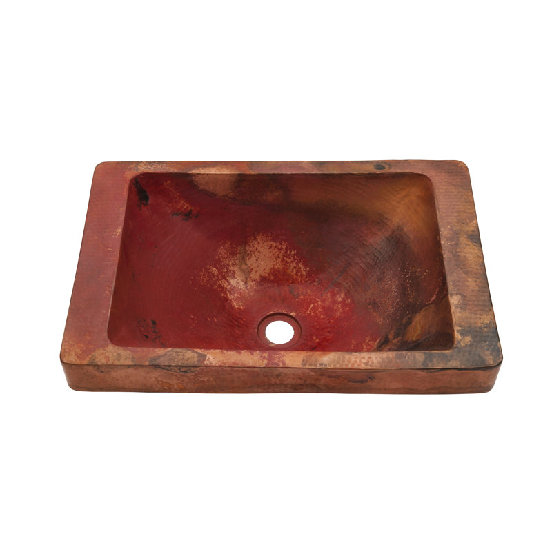 Lavabo de salle de bain rectangulaire en métal, Naturel