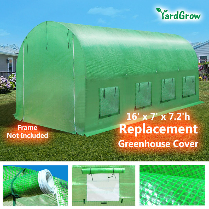 Greenhouse Replacement Cover for 16'X7'X7' Walk in Frame , Support Arch Frame Climbing Plants/Flowers/Vegetables （Only Cover, Frame is not Included)