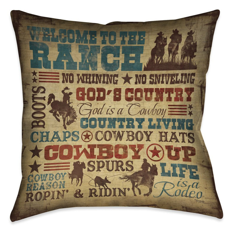  Coussin extérieur Welcome to the Ranch, H 20 po x l 20 po