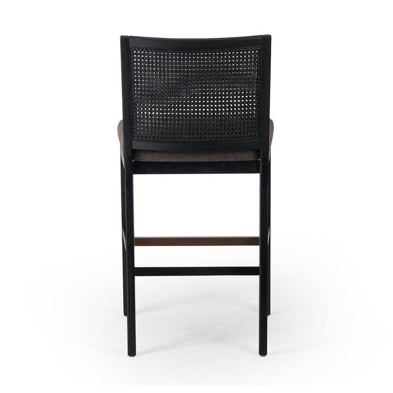 Antonia Cane Armless Counter & Bar Stool, Bar Stool (31" Seat Height), Natural/Black