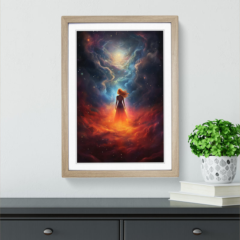 Single Picture Frame Print on Wood, 64cm H x 46cm W, Oak Framed