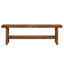 Banc de chambre en bois massif Farmhouse, banc de bout de lit rustique à 2 niveaux avec tablette de rangement inférieure