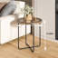 Ensemble de tables basses en verre teinté noyer foncé - petite table pour le salon-131456515