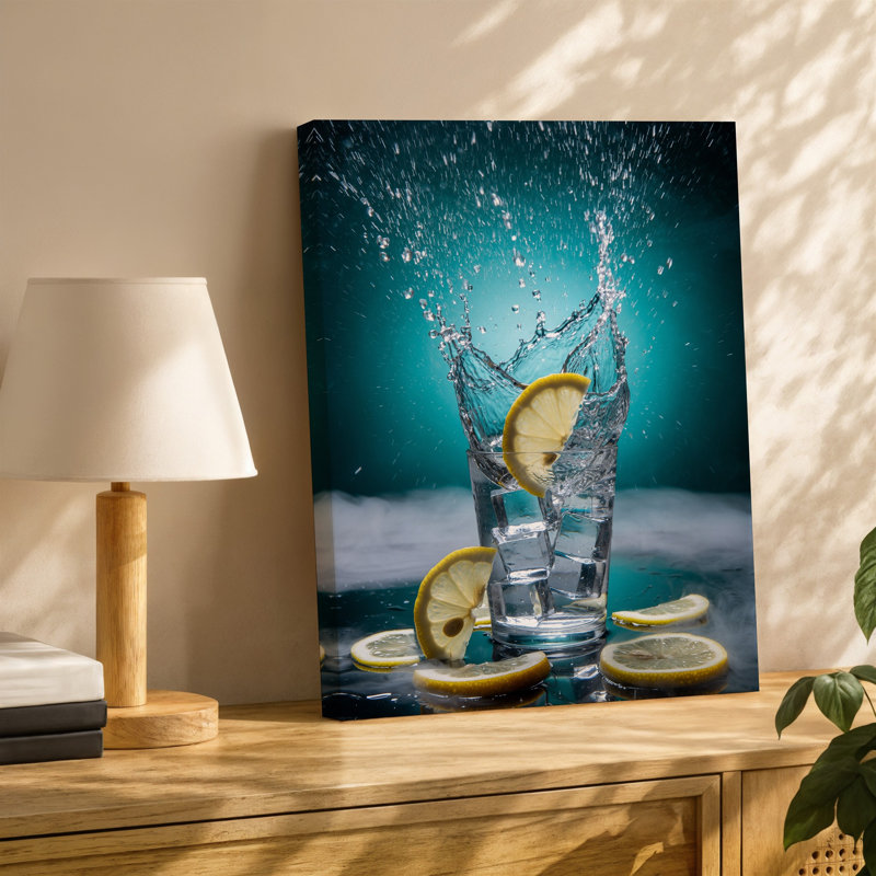 Reproduction d'art sur toile, "Une scène dynamique" capturant le moment de l'impact pendant que la glace éclate vers l'extérieur