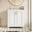 Meuble-lavabo de 30 po avec lavabo en céramique, ensemble de meuble-lavabo autoportant avec tiroir caché, armoire de rangement pour la salle de bain