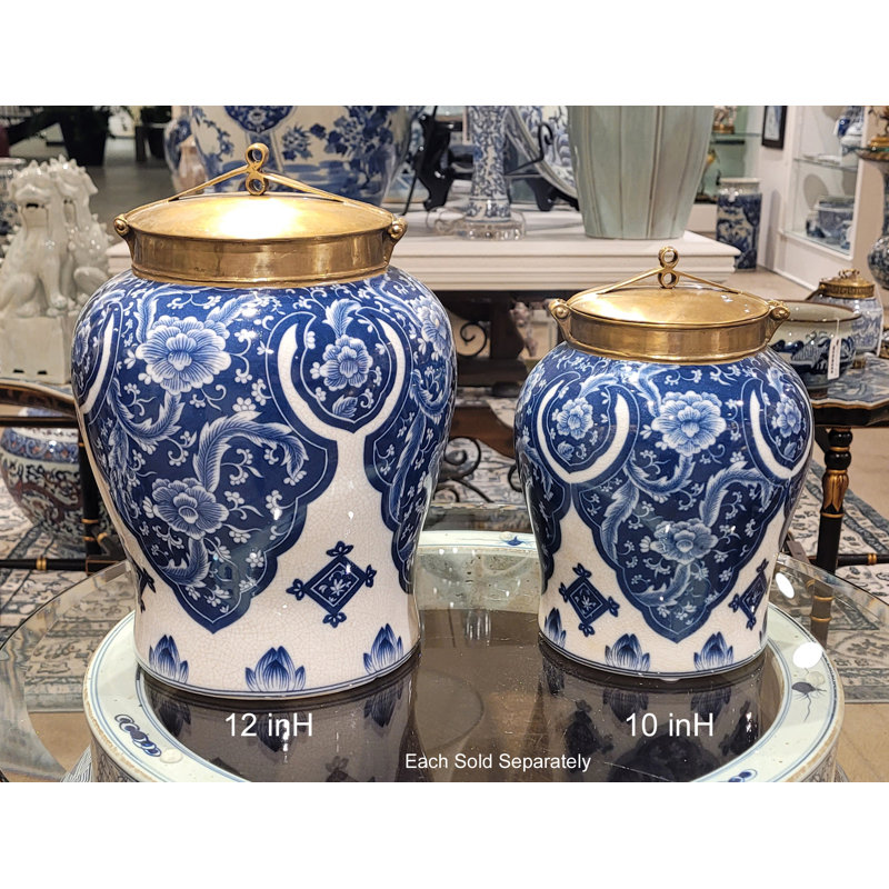 Qipao Handmade Jar, 12" H x 12" W x 12" D